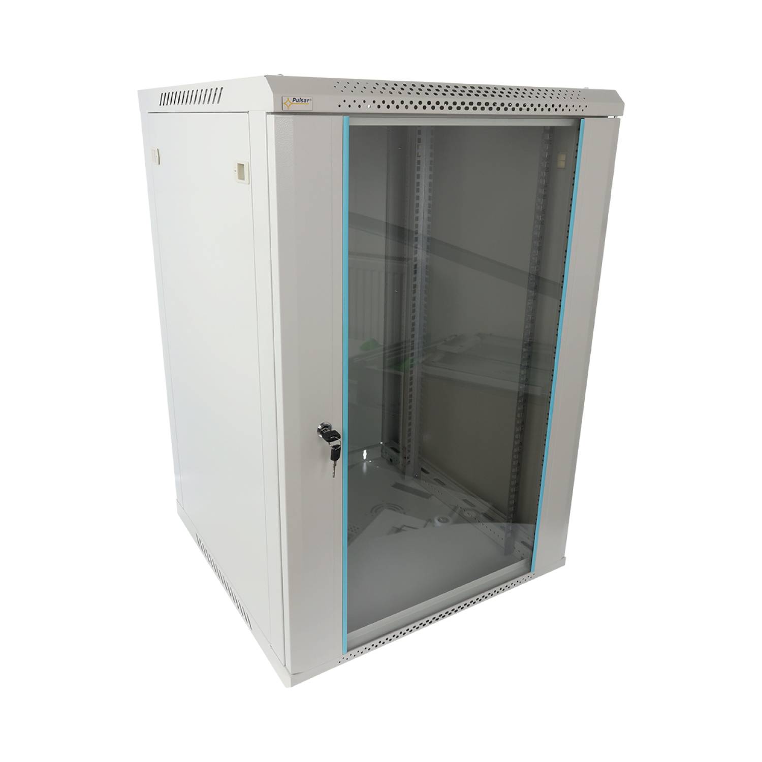 Armário rack 19pol 18U, parede, ready to assemble, Cinza