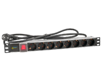 Régua frontal, 8 tomadas, tipo F,230VAC, p/ armário rack 19"